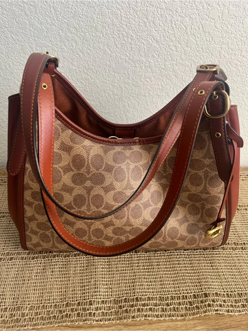 NWOT COACH Lori Shoulder Bag in Signature Canvas Brass Tan Rust